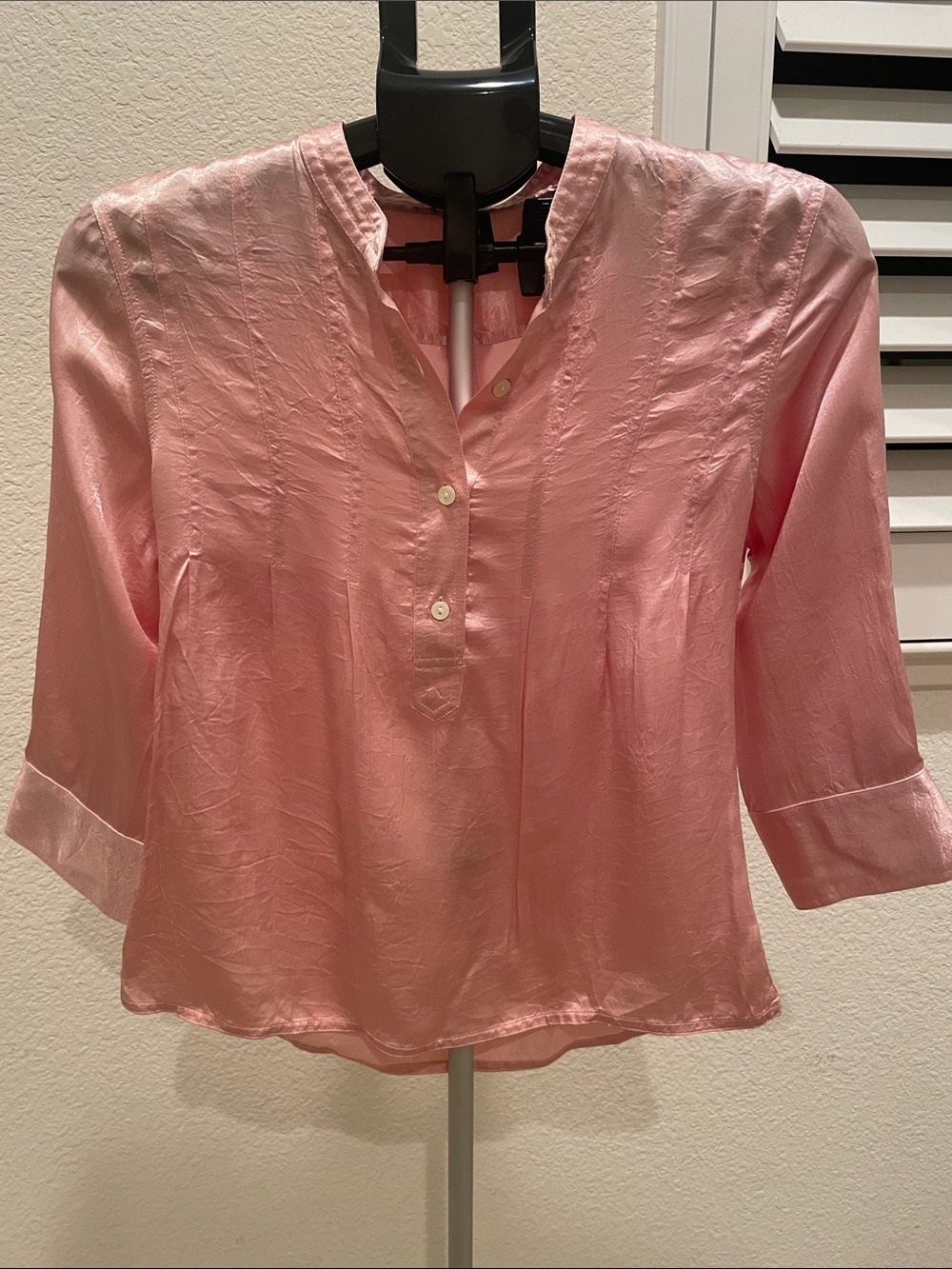 GAP Light Pink Henley-Style Blouse